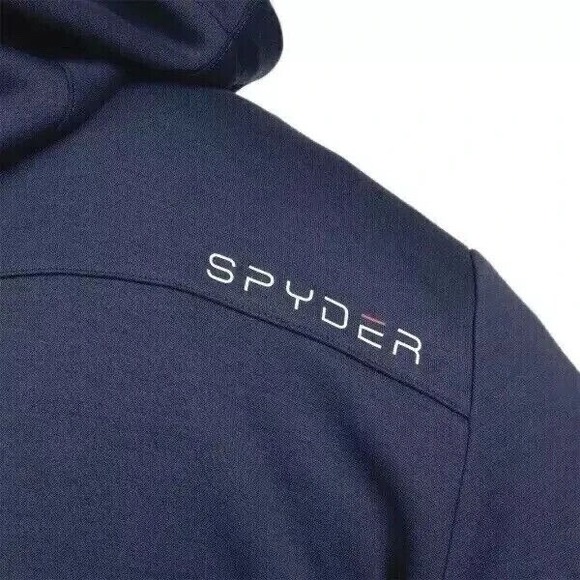 Spyder Full Zip Hoodie Jacket Mens, Athletic Warm Up Navy Blue Size Medium‎ NEW - Picture 2 of 5